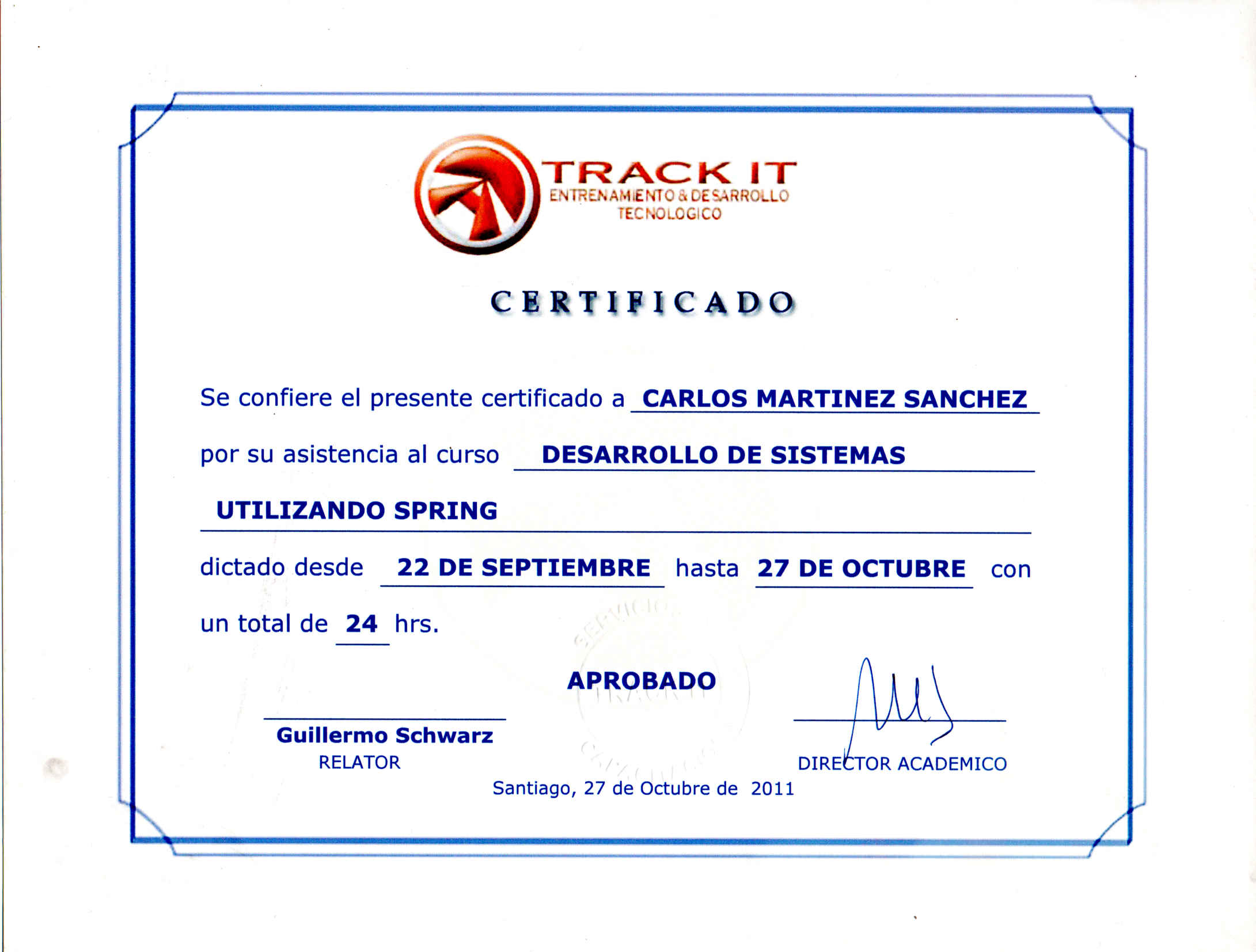 Certificado Desarrollo de Sistemas utilizando Spring