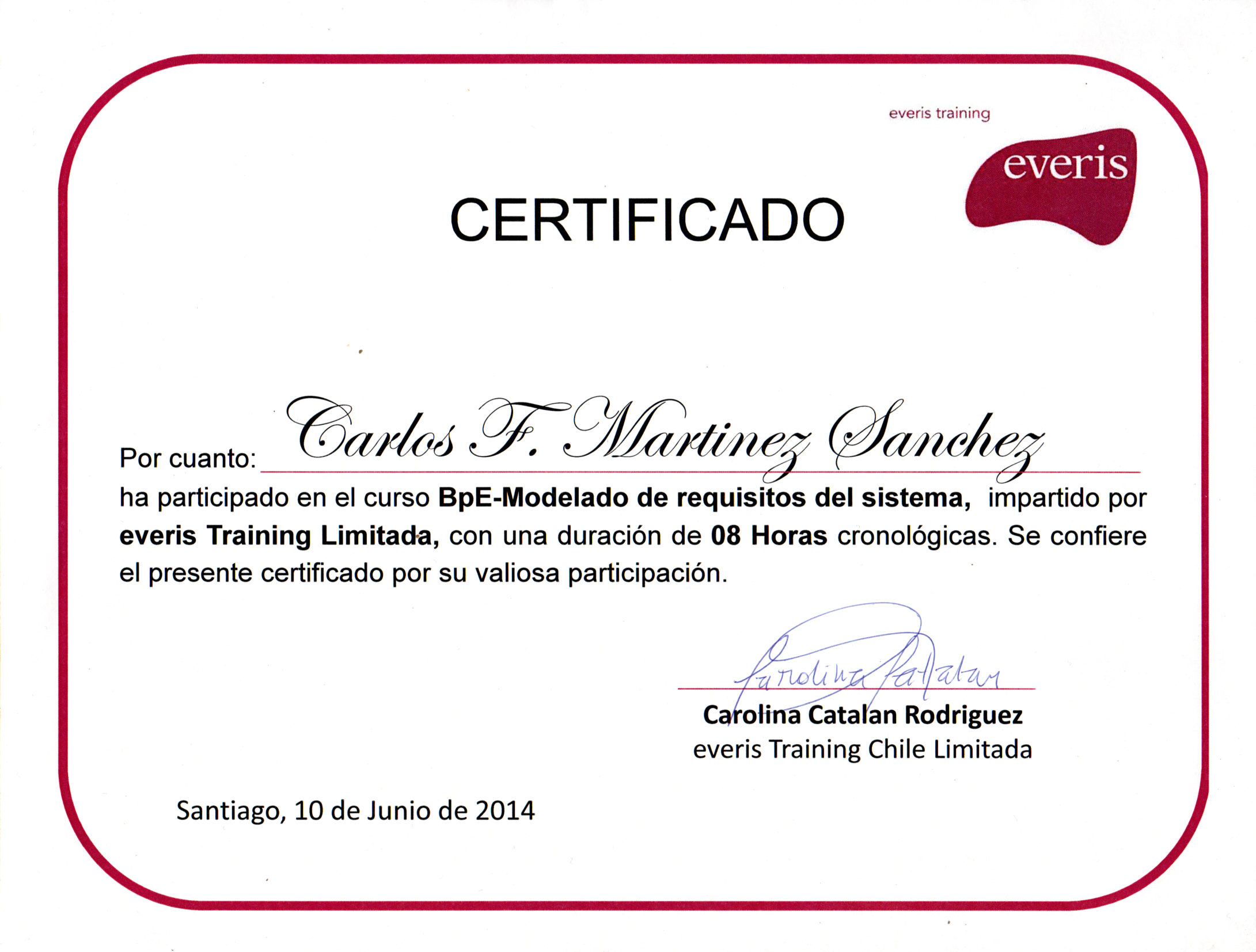 Certificado BpE-Modelado de Requisitos del Sistema